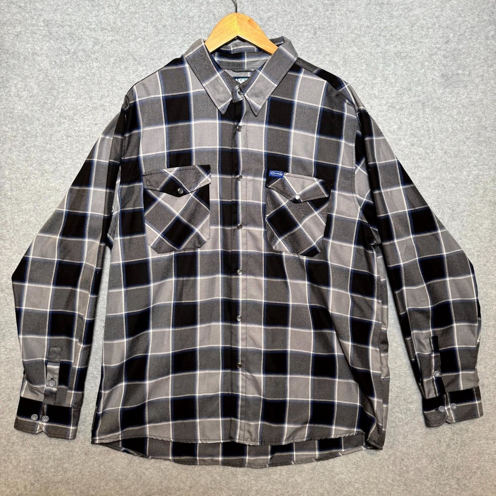 Dixxon Flannel Co. Cycle Gear Shirt Men's 2X‎ Gary Plaid Pearl Snap Button-Up